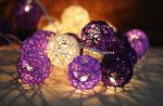 Гирлянда - плетеные шарики из ротанга