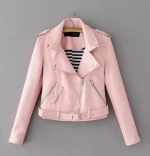 Куртка PU кожа розовая