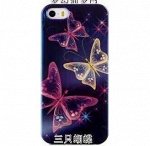 Бабочки на черном. Чехол силиконовый с рисунком на телефон iphone