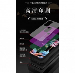 Чехол стекло с рисунком на телефон iphone