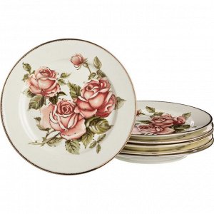 Набор тарелок из 6 шт."роза" диаметр=20 см (кор-8наб)