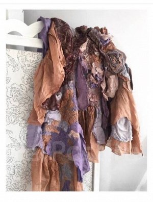 Дизайнерская шаль из валяной шерсти и натурального шелка «Поля Прованса»