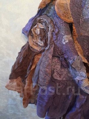 Дизайнерская шаль из валяной шерсти и натурального шелка «Поля Прованса»
