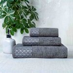 Полотенце махровое 33х70 ТМ Fine Line бордюр &quot;Эстет&quot; серый