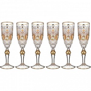 Набор бокалов для шампанского из 6 шт. "pk500" 180 мл. высота=21,5 см.