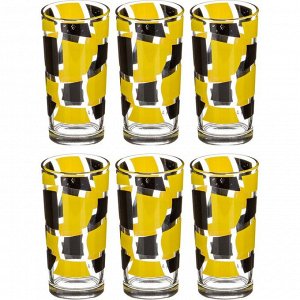 Набор стаканов из 6 шт. "дуэт черно-желтый" 250 мл.(кор=6набор.)