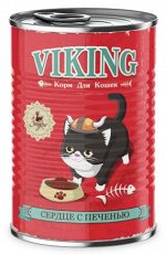 &quot;VIKING&quot; корм д/к сердце с печенью, ж/б 410 гр, 1/12