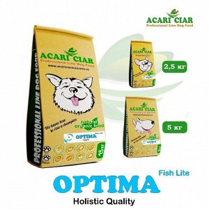 OPTIMA FISH LIGHT HOLISTIC ADULT с филе РЫБ для взрослых крупных, средних и мелких собак всех пород, 2.5 кг