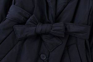 Женская короткая куртка с поясом, цвет черный