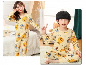 Пижама детская, цвет желтый, принт утята