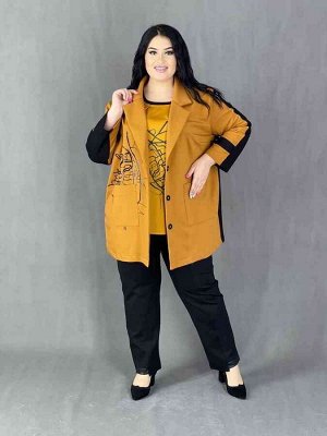 Пиджак + Футболка женская Ткань футболка японский шёлк, пиджак турецкий трикотаж