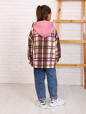 РБ011 Рубашка "Регби" (розовый; коричневый)