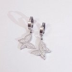 Серьги ювелирная бижутерия бабочки, коллекция Сталь, арт. 706.907