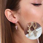 Серьги Крестики ювелирная бижутерия, коллекция &quot;Дубай&quot; покрытие позолота, 231246, арт. 847.571