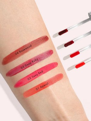 Тинт для губ с гиалуроновым комплексом LUXVISAGE LIP TINT AQUA GEL hyaluron complex тон 02 Sexy Red  3.4г