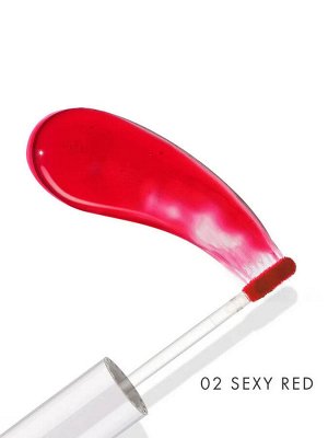 LuxVisage Тинт для губ с гиалуроновым комплексом  LIP TINT AQUA GEL hyaluron complex тон 02 Sexy Red  3.4г