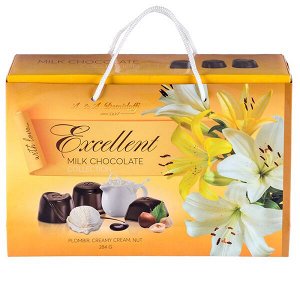 конфеты A&A Demidoff EXCELLENT Plombir, Creamy Cream, Nut 284 г ПАКЕТ ЦВЕТЫ 1 уп.х 10 шт.