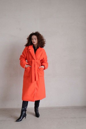 8072 Пальто-одеяло Premium Аlpolux коралловое (остаток: 46-48)
