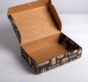 Подарочная Коробка складная крафтовая «Брутальность», 21 × 15 × 5 см 4789095