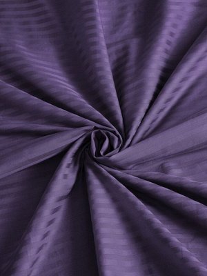 Комплект постельного белья СТРАЙП САТИН PREMIUM цвет Фиолетовый Евро с простыней на резинке
