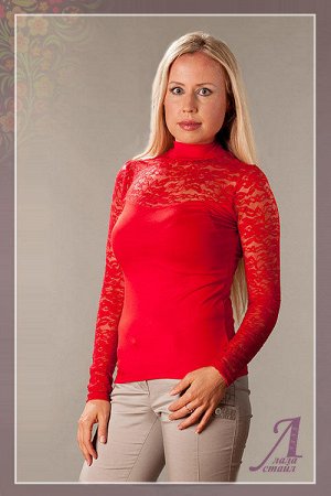 Блуза - Гипюр, цвет Красный