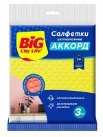 Салфетки для уборки BIG City Life Аккорд целлюлозная 3шт