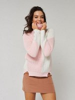 Свитер 192-4898 Т  329/10480 жемчужно-розовый/молоко