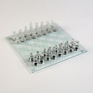 Шахматы "Минель", стеклянные, король 6 х 2 см, пешка 3 х 2 см, доска 24 х 24 см