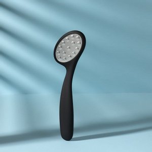 Тёрка для ног, лазерная, двусторонняя, прорезиненная ручка, 17,5 см, цвет чёрный