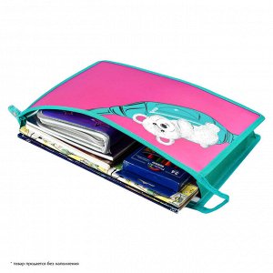 Папка для школьных тетрадей пластиковая, формат А4, 500 мкм, розовый+бирюзовый