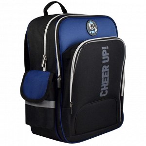 Рюкзак школьный, 29х38х14 см, полиэстер, резиновая нашивка, шелкография, 2 отделение (-я)