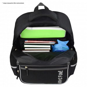 Рюкзак школьный, 30х42,5х15,5 см, полиэстер, резиновая нашивка, шелкография в одну краску, 1 отделение (-я)