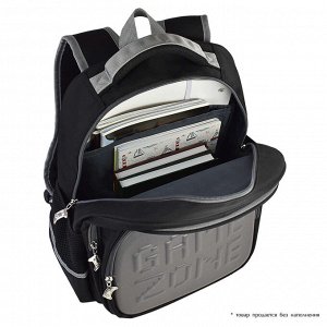 Рюкзак школьный, 31х38.5х13 см, полиэстер, аппликация из искусственной кожи, аппликация из металла с эмалью, конгрев, 1 отделение (-я)