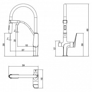 LM3074C "COMFORT" Смеситель для кухни, с гибким изливом, с подключением к фильтру питьевой воды, хро