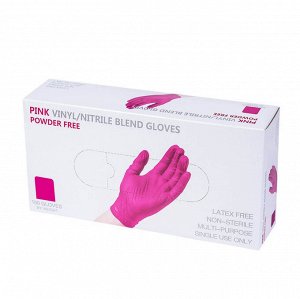 Blend Gloves, Перчатки винил-нитрил 50пар (розовые), размер М