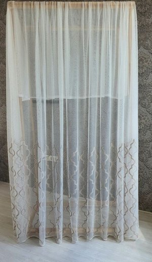 Грек Луи беж, бежевый, Тип крепления: Шторная лента, Ширина: 5,0м