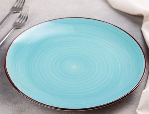Тарелка керамическая Доляна Морской мир Голубая d=27см Арт-4933200