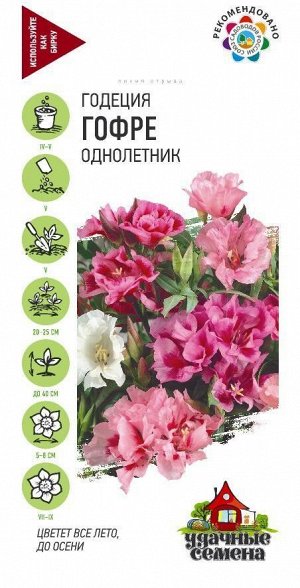 Цветы Годеция Гофре Смесь Махровая ЦВ/П (ГАВРИШ) 0,3гр однолетник до 40см