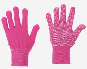 Перчатки  нейлоновые Точка Розовые Greengo (1уп/12пар) Арт-139620
