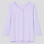 UNIQLO - хлопковая футболка с потайными застежками - 70 LIGHT PURPLE