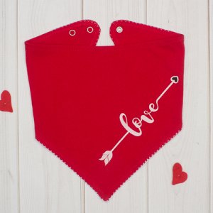 Нагрудник-платок Крошка Я "LOVE" красный