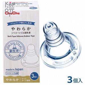 Chu Chu Baby Сменная силиконовая соска для бутылочки (с узким горлышком) из мягкого силикона 1шт.
