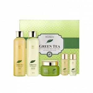 Набор для ухода за кожей лица с экстрактом зелёного чая Premium Green Tea Total Solution 3 Set Тонер 260+30мл; лосьон 260+30мл; крем 100мл.