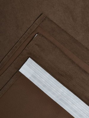 Швейный цех "Маруся" Комплект штор  КАНВАС (эффект замши) цвет коричневый: 2 шторы по 200 см