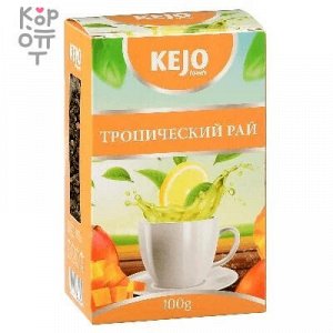 KEJO FOODs - Ароматизированный зелёный чай с кусочками фруктов. "Райское яблоко" мягкая упаковка 200гр.