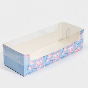 Коробка для кондитерских изделий с PVC крышкой «Нежность», 30 х 8 х 11 см