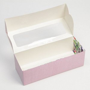 Коробка для кондитерских изделий с окном «Ягодная», 26*10*8см