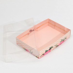 Коробка для макарун «Цветы», 17 x 12 x 3 см