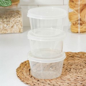 Набор контейнеров пищевых 3шт 0,5л круг, прозрачный