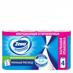 Зева Бумажные полотенца 2-х сл белые 4 рулона Zewa